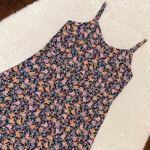 OLD NAVY Fit & Flare Sleeveless Floral Print Linen-Blend Dress